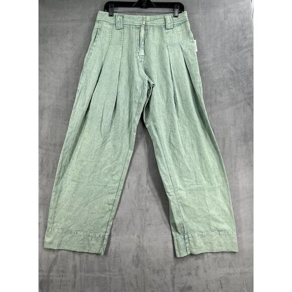 Free People One Chance Trousers Size 8 Low Slung Slouchy Pleated Pockets - Picture 2 of 9